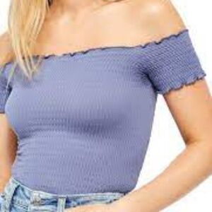 Free People Moulin Ruched Off the Shoulder Top